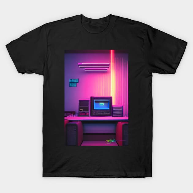 80’s Retro Tech Vibes 107 T-Shirt by Benito Del Ray